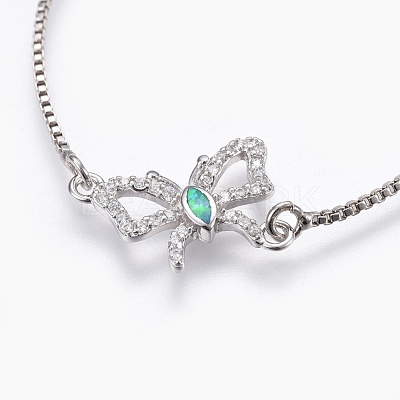 Adjustable Brass Micro Pave Cubic Zirconia Bolo Bracelets BJEW-F356-03-P-1