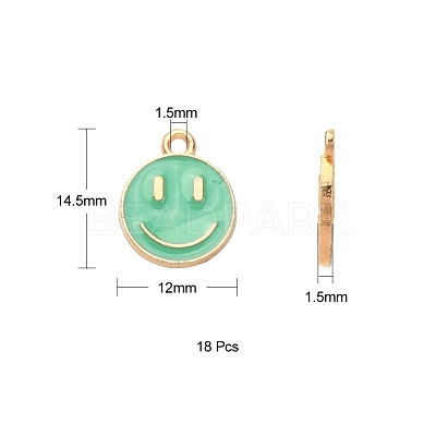 18Pcs 9 Colors Alloy Enamel Charms ENAM-YW0001-97-1