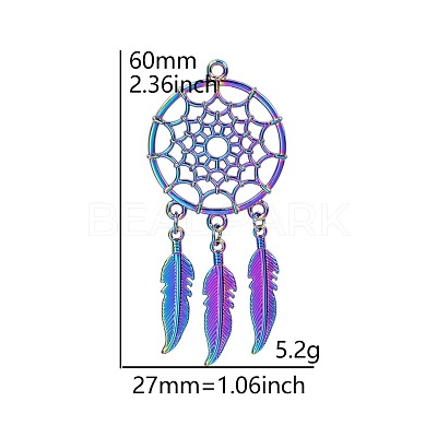 Rainbow Color Alloy Big Pendants FEAT-PW0001-107A-1