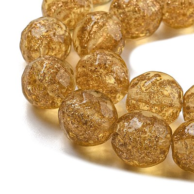 Handmade Gold Sand Lampwork Beads Strands LAMP-L079-06C-1