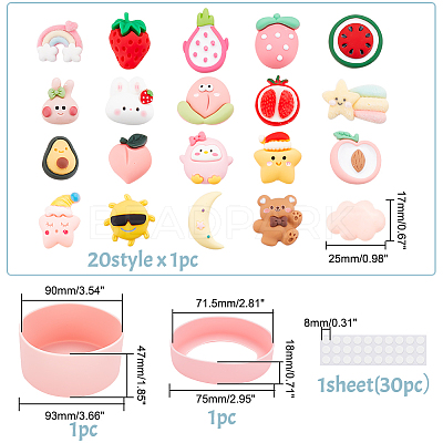 DIY Silicone Cup Bottom Sleeve Covers Sets DIY-BC0002-98-1