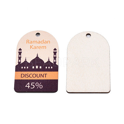 Single-Sided Printed Wood European Big Pendants WOOD-N005-94B-1