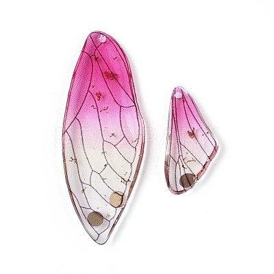 Epoxy Resin Butterfly Wing Pendants RESI-T057-89C-1