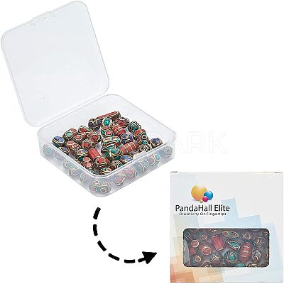 50PCS Mixed Antique Golden Handmade Tibetan Style Beads TIBEB-PH0003-01-WH-1