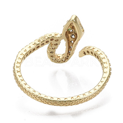 Brass Micro Pave Cubic Zirconia Cuff Rings RJEW-S044-070-NF-1