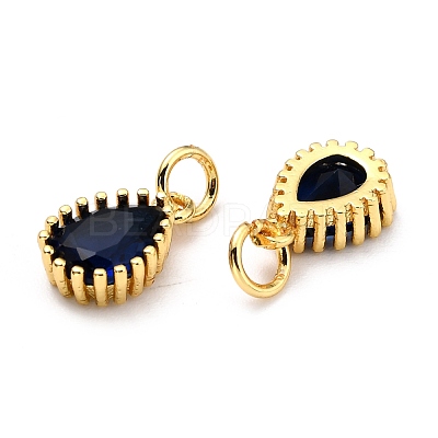 Brass Micro Pave Cubic Zirconia Pendants ZIRC-D120-01G-05-1