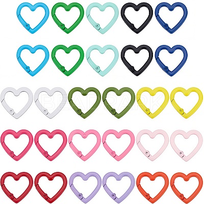 28Pcs 14 Colors Zinc Alloy Spring Gate Rings FIND-SP0002-61-1