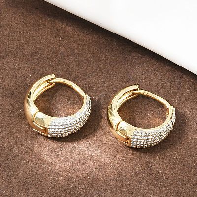 Brass Enamel Hoop Earrings EJEW-D336-01G-1