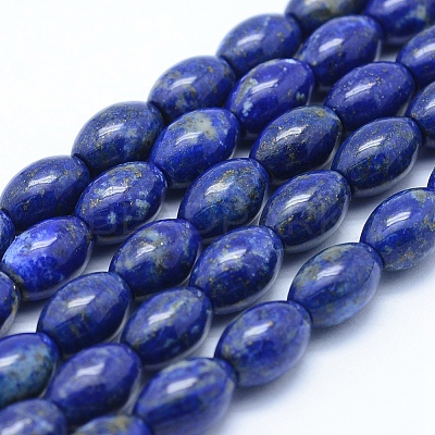 Natural Lapis Lazuli Beads Strands G-P342-08-8x12mm-A-1