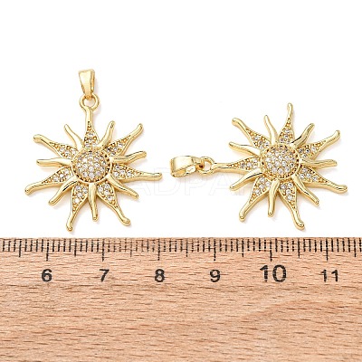Brass Micro Pave Clear Cubic Zirconia Pendants CU-CBA2907-03A-G-1