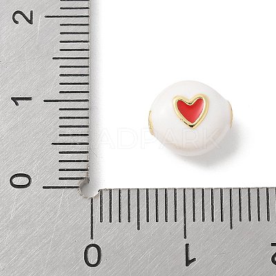 Brass Enamel Beads KK-P294-53G-02-1