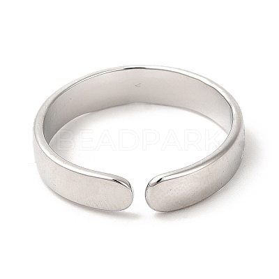 Non-Tarnish 304 Stainless Steel Moon & Star Open Cuff Ring for Women RJEW-E063-10P-1