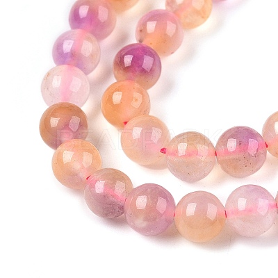 Dyed Natural White Jade Beads Strands G-T138-6mm-210-14-1