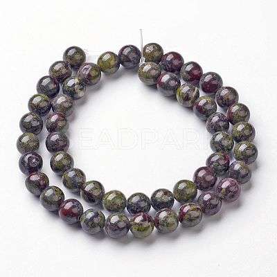 Natural Dragon Blood Jasper Bead Strands G-G957-24-4mm-1