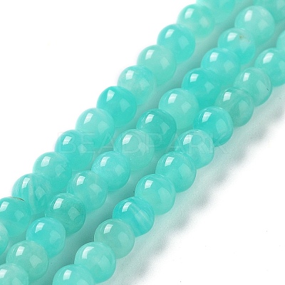 Natural Amazonite Round Bead Strands G-N0081-4mm-17-01-1