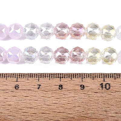 Electroplate Imitation Jade & Opaque & Transparent Glass Beads Strands EGLA-Q135-8MM-A04-1