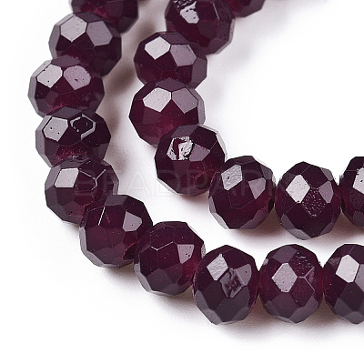 Baking Paint Imitation Jade Glass Bead Strands X-DGLA-A034-J6MM-A02-1