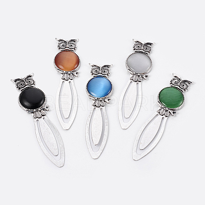 Tibetan Style Alloy Bookmarks X-AJEW-JK00145-M-1
