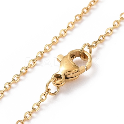 Ion Plating(IP) 304 Stainless Steel Wave Pattern Pendant Necklace for Women NJEW-E014-10G-1
