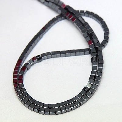 Electroplate Non-magnetic Synthetic Hematite Beads Strands G-J170A-3x3mm-03-1