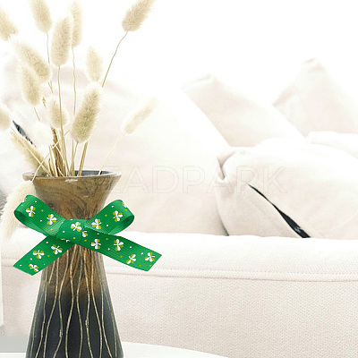 Saint Patrick's Day Polyester Shamrock Printed Grosgrain Ribbons SRIB-WH0011-304A-1