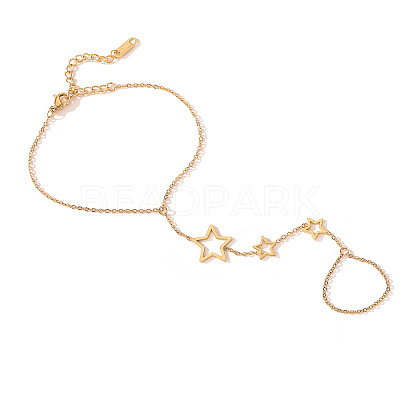 Stainless Steel Cable Chain Ring Bracelets for Women PW-WG42E53-03-1