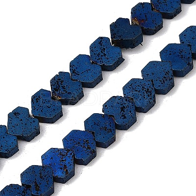 Electroplated Natural Lava Rock Beads Strands G-K388-04A-06-1
