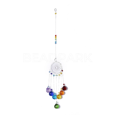 Crystals Chandelier Suncatchers Prisms Chakra Hanging Pendant AJEW-Q142-04-1