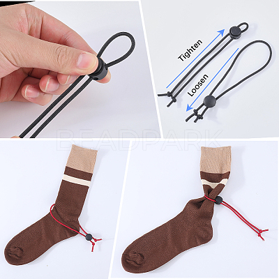30Pcs 5 Colors Polyester Storage Bundling Elastic Rope AJEW-CN0006-36-1