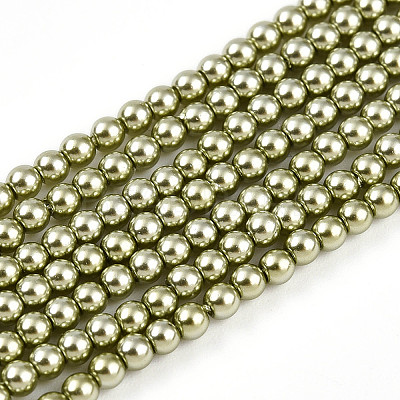 Baking Paint Pearlized Glass Pearl Bead Strands HY-N002-2mm-A07-1