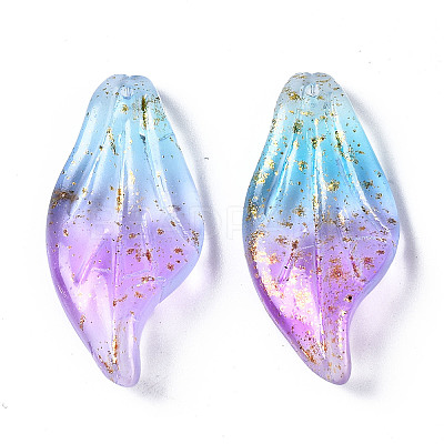 Two Tone Frosted Transparent Spray Painted Glass Pendants GGLA-S054-016H-01-1