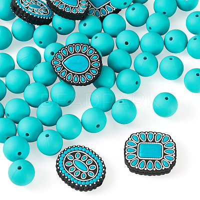 56Pcs 4 Styles Silicone Beads FIND-TA0010-75A-1