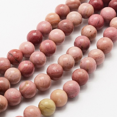 Natural Rhodonite Beads Strands X-G-J358-03-6mm-1