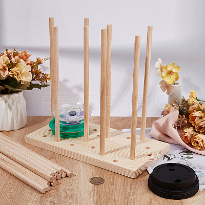 Wood Adjustable Cup Lid Holder ODIS-WH0030-142-1