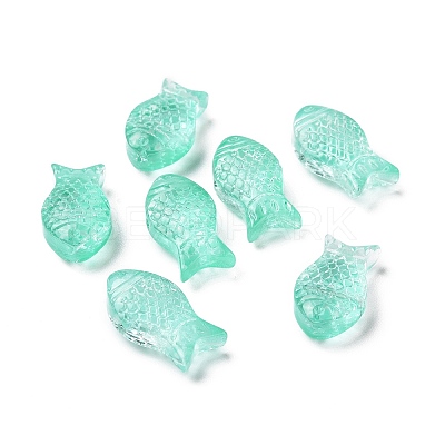 Transparent Spray Painted Glass Beads GLAA-I050-10C-1