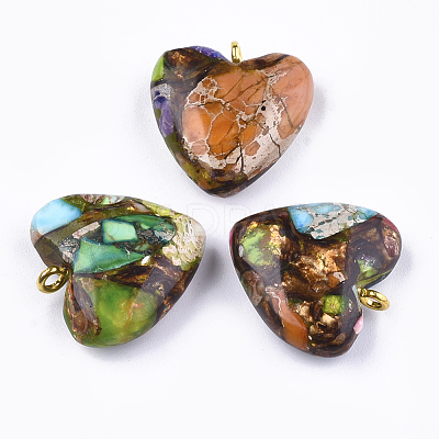 Assembled Bronzite and Imperial Jasper Pendants X-G-T111-04I-1