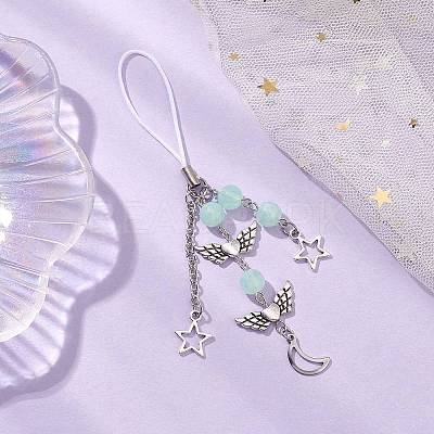 Imitation Gemstone Acrylic Mobile Straps HJEW-JM02637-05-1