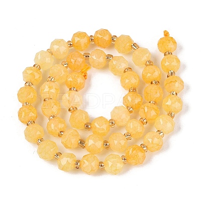 Ombre Effect Dyed Transparent Crackle Glass Beads Strands GLAA-Q111-8MM-07-1