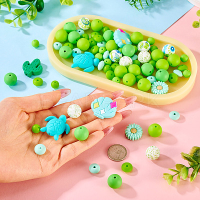 Summer Theme Food Grade Eco-Friendly Silicone Beads SIL-TA0002-72-1