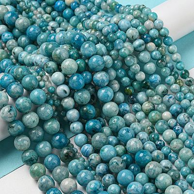 Natural Gemstone Hemimorphite Round Beads Strands G-L145-6mm-01-1