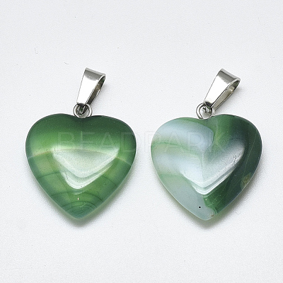 Natural Banded Agate/Striped Agate Pendants X-G-T122-24C-1
