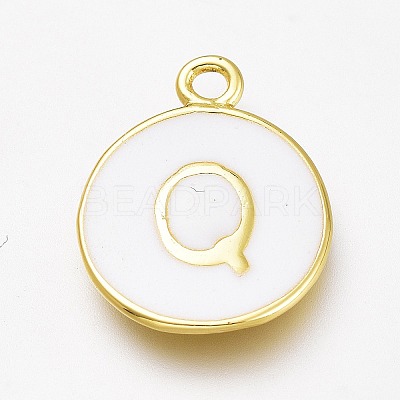 Brass Enamel Pendants KK-H103-01Q-G-1