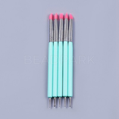 Silicone Double Head Nail Art Dotting Tools AJEW-L072-54C-1