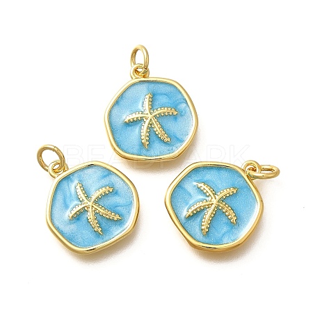 Brass Enamel Pendants KK-Q043-11G-A-1
