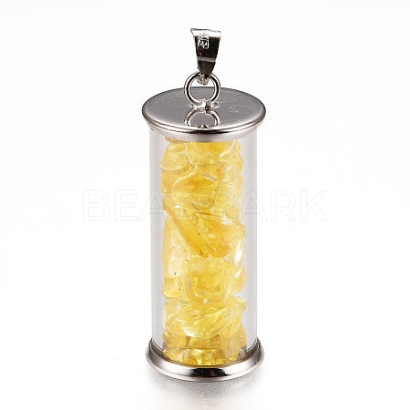 Alloy & Glass Wish Bottle Pendants G-Z017-06-1