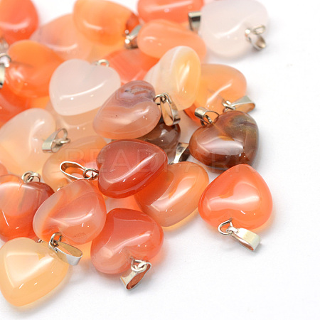Heart Dyed Natural Agate Pendants X-G-Q371-01-1
