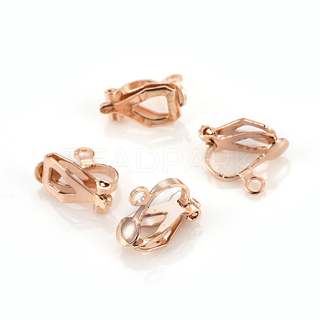 Brass Clip-on Earring Findings X-KK-F777-02LG-1