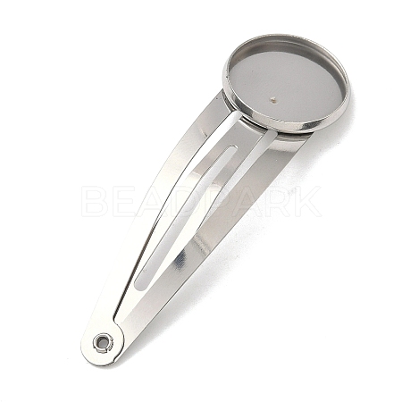 304 Stainless Steel Snap Hair Clip Finding STAS-B126-01C-P-1