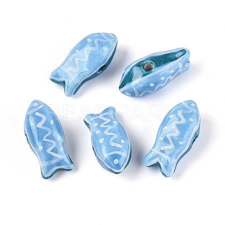 Handmade Porcelain Ceramic Beads PORC-T133-28G-1
