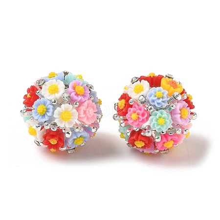 Resin Flower Beads RESI-A045-01-1